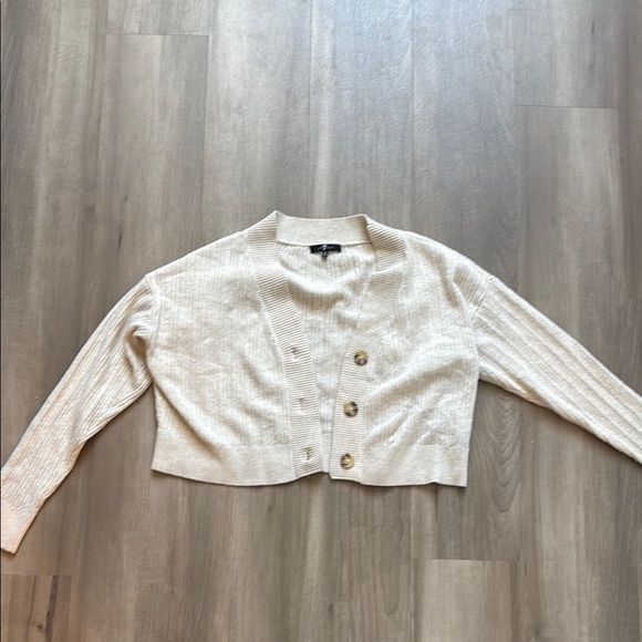 7 For All Mankind Sweaters - 7 For All Mankind Cream Cropped Cardigan